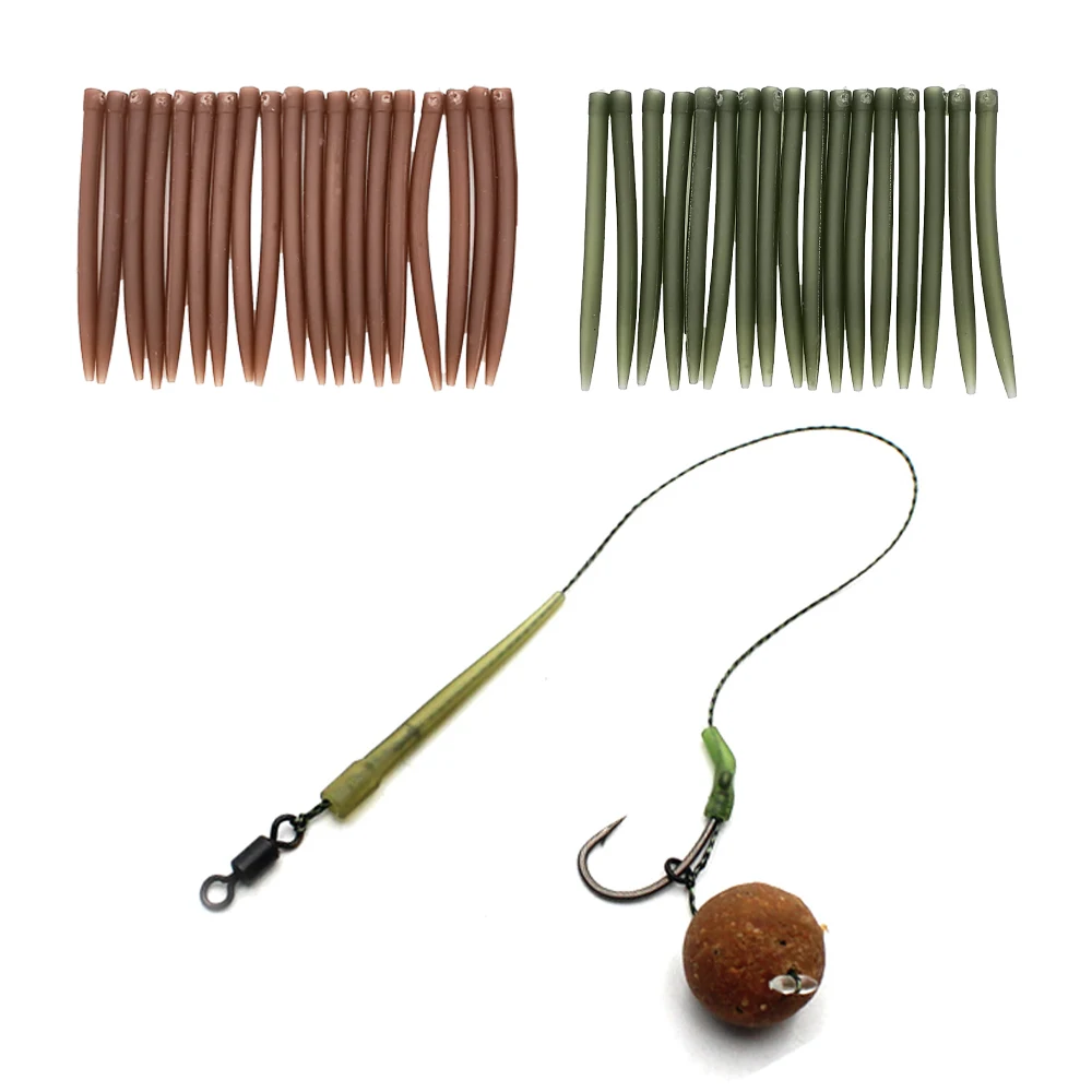 50Pcs Terminal Carp Fishing Anti Tangle Sleeves Connect with Fishing Hook Rubber Tip Tube Positioner Terminal Fishing Tackles