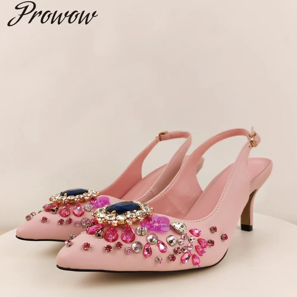 

Стильные сандалии на остром каблуке со стразами, женская обувь Zapatos Mujer