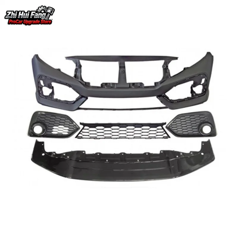 Suitable for the 10th generation , modified SI-style front and rear bumpers, 2016 Civic body kit, PP material, popular cros