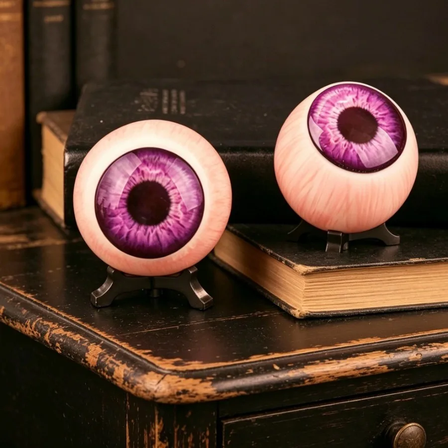 Realistic Eyeball Sculpture with Stand 3D Human Eye Figurine for Gothic Home Decor Surreal Monster Eye Ornament Desk Decoration