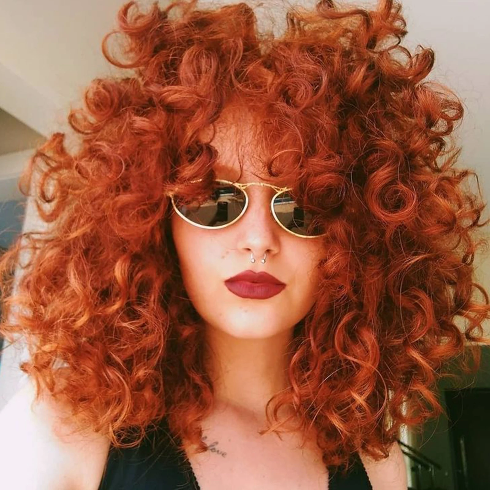 

Синтетический короткий свободный вьющийся парик Tereshar для чернокожих женщин, афро-парики с завитками, натуральные полупарики для женщин, парик из мягких волос для повседневного ношения