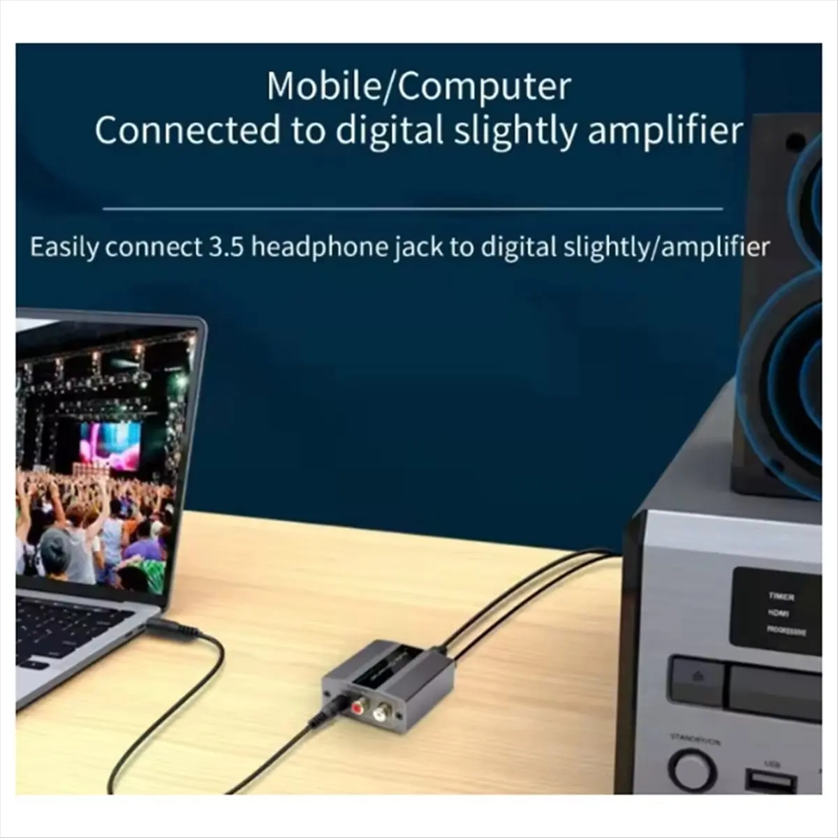 Qualified- Analog to Digital Converter RCA to Optical with Optical Cable Digital Toslink- and Coaxial Adapter