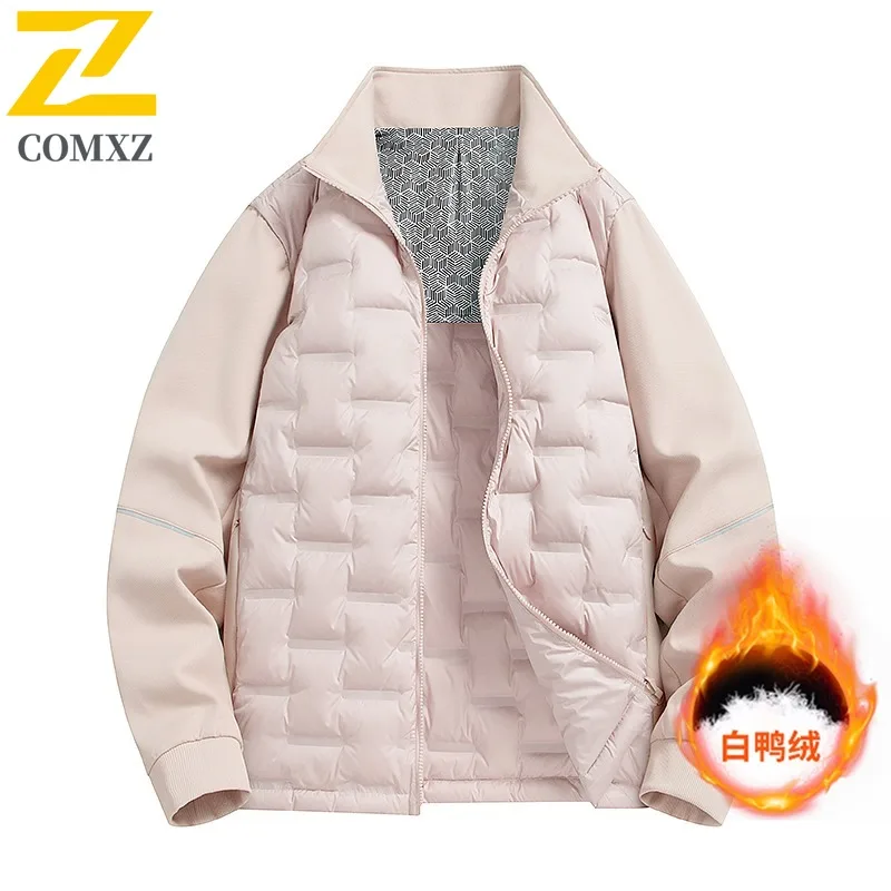 COMXZ الرجال سترة مبطنة بالقطن العصرية الدافئة خفيفة الوزن يندبروف ثلجي المشي لمسافات طويلة سترة مبطنة اليومية عالية الجودة الشتاء سترة
