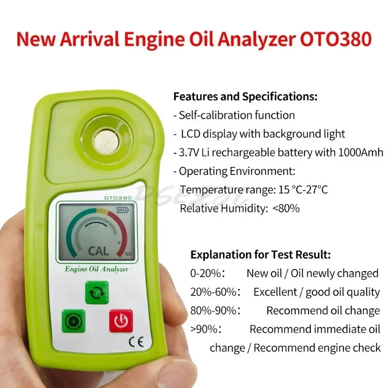 Digital Display Automotive Oil Quality Analyzer OTO380 Engine Oil Analyzer Lubricating Oil Tester