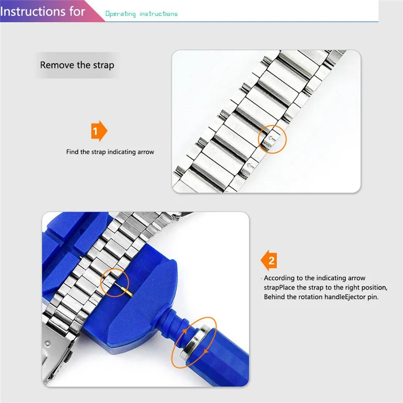 Kit de reparo de relógio A96I (147 peças) kit de reparo de relógio removedor de pulseira abridor inferior reparação ferramentas de fixação e ajuste de relógio