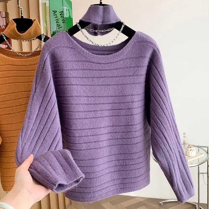 

Loose Women's Batwing Sleeve Knitted Sweater Large Size Artistic Versatile New Style Woolen Yarn Knitwear Spring Season