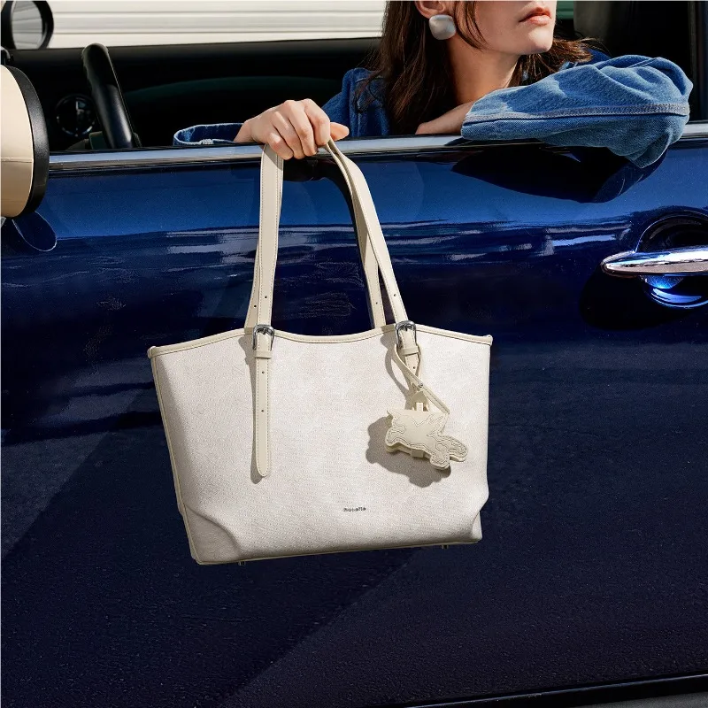 

NUCELLE Pegasus weaving tote bag 2026 new high-end sense large-capacity commuting shoulder bag