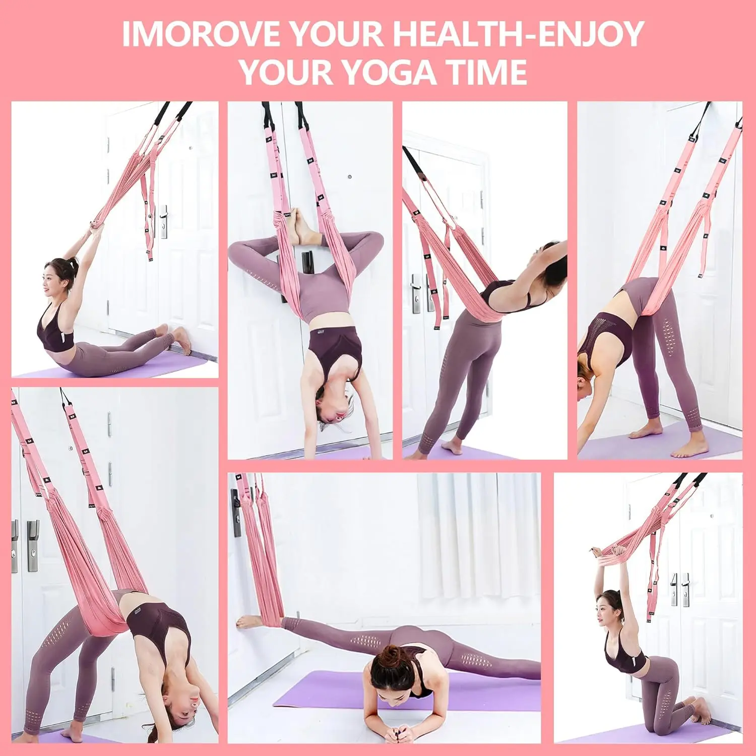 Adjustable Aerial Yoga Strap Hammock Swing Stretching Strap Anti-Gravity Inversion Yoga Hammock Belts Gym Training Device