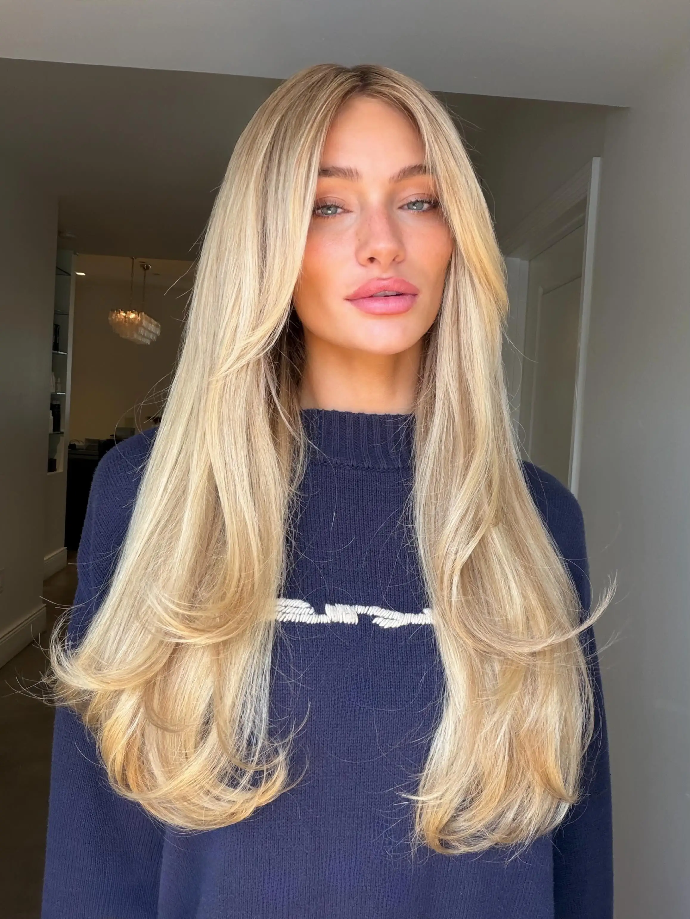 Ombre Golden Brown Synthetic Wig for Women with Swiss HD Transparent Lace Front Soft Natural Wave Preplucked Hairline