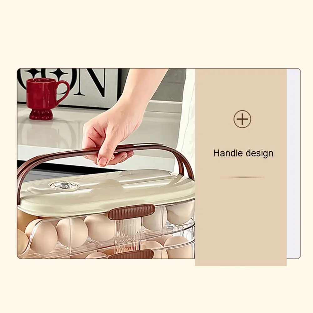 Egg Dispenser Transparent Stackable Fridge Organizer with Lid for Eggs Bpa Free Food Grade Egg Storage Box for Refrigerator