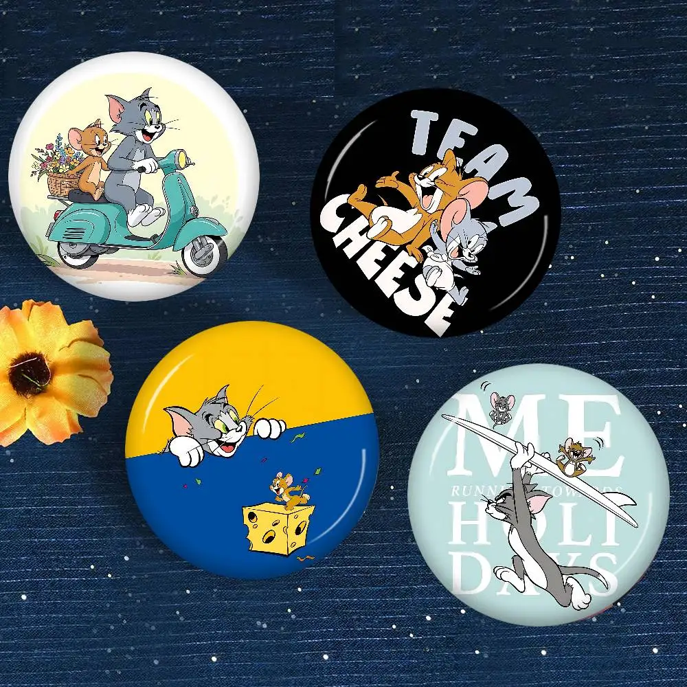 Cartoon Cute T-Tom And J-Jerry New Brooches Soft Button Pin Funny Silly Gnarpy On A Skateboard Meme Badge Gamer Collection Gifts