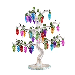 36 Hangs Crystal Grape Tree Decorations Fengshui Glass Craft Home Decor Figurines Christmas New Year Gifts Souvenirs Ornaments