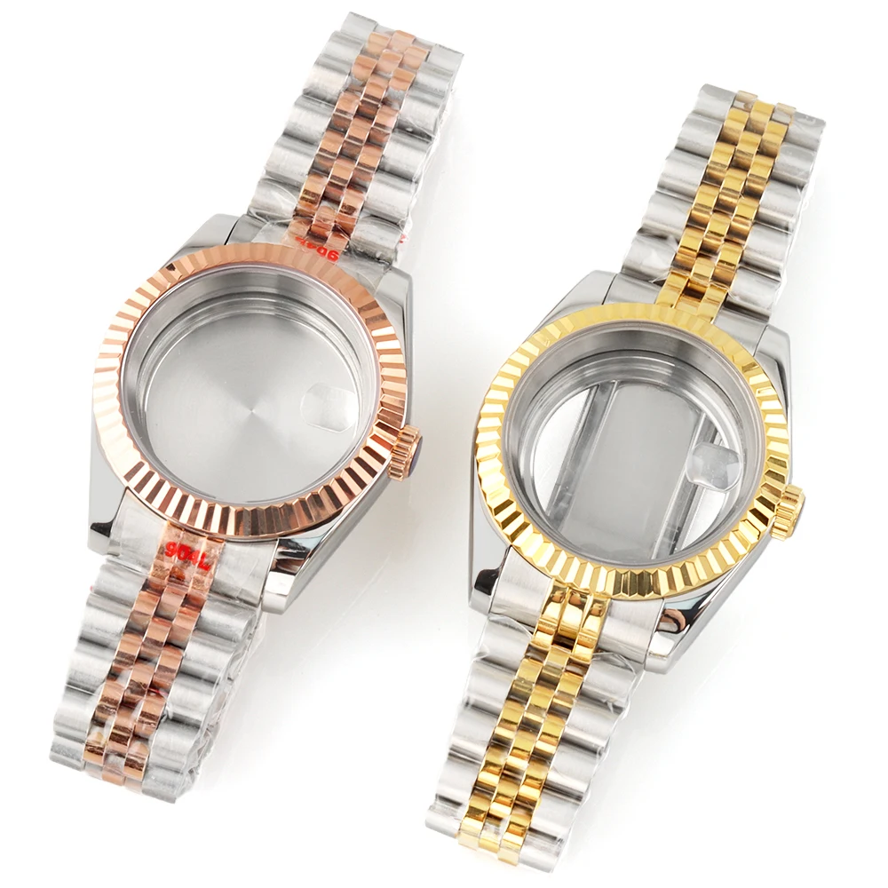 

Золотой, серебряный, сапфировый корпус часов 36/39 мм, механизм NH35, ремешок Jubilee, нержавеющая сталь 316, для Seiko NH35/NH36, водонепроницаемый