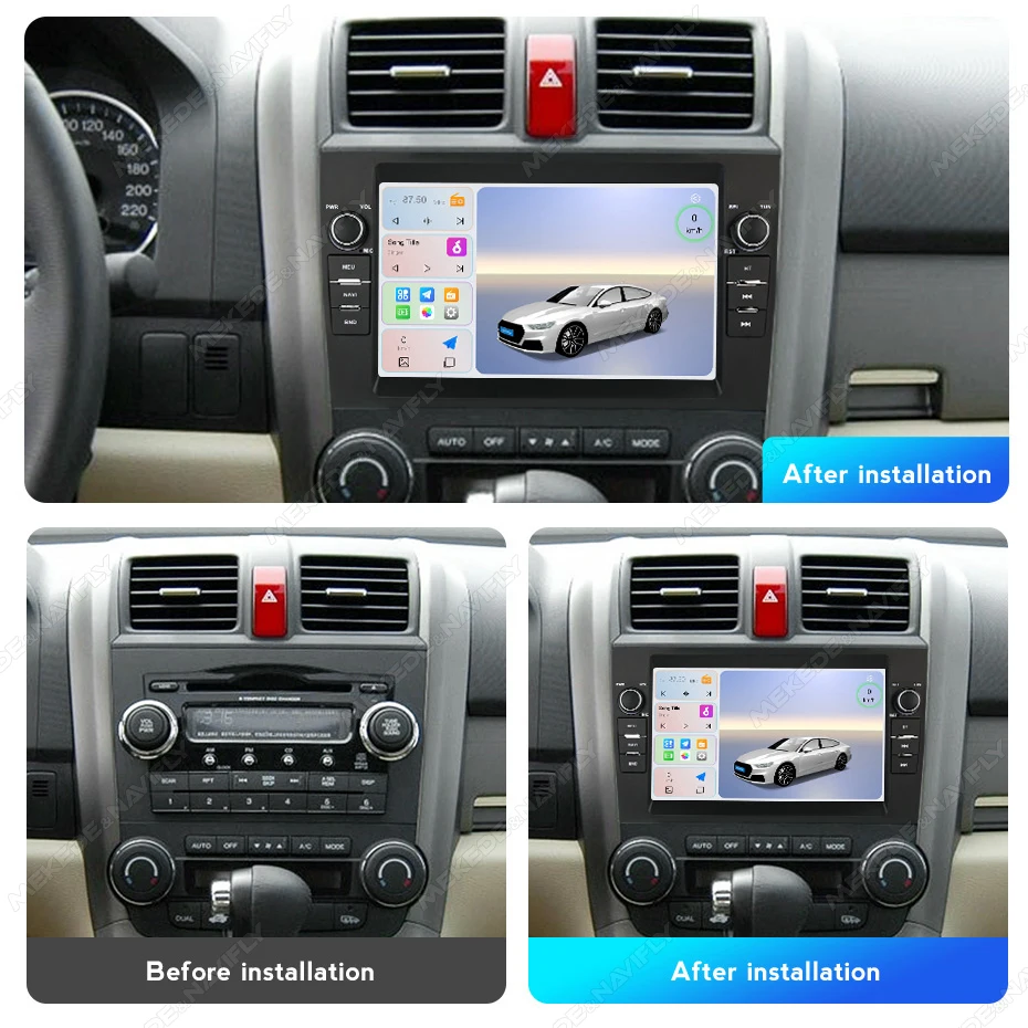 NaviFly Android15 7 Inch Car Radio For Honda CR-V 2007-2011 Wireless CarPlay Android Auto BT GPS WIFI IPS Car Multimedia Stereo