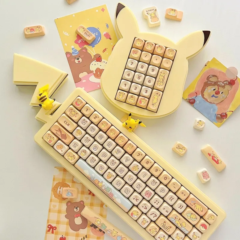 Imagem -05 - Anime Cartoon Tema Keycaps Grupo Pbt Diário Teclado Mecânico Bonito Pbt 5-side Sublimação de Tintura Bonito Artesão