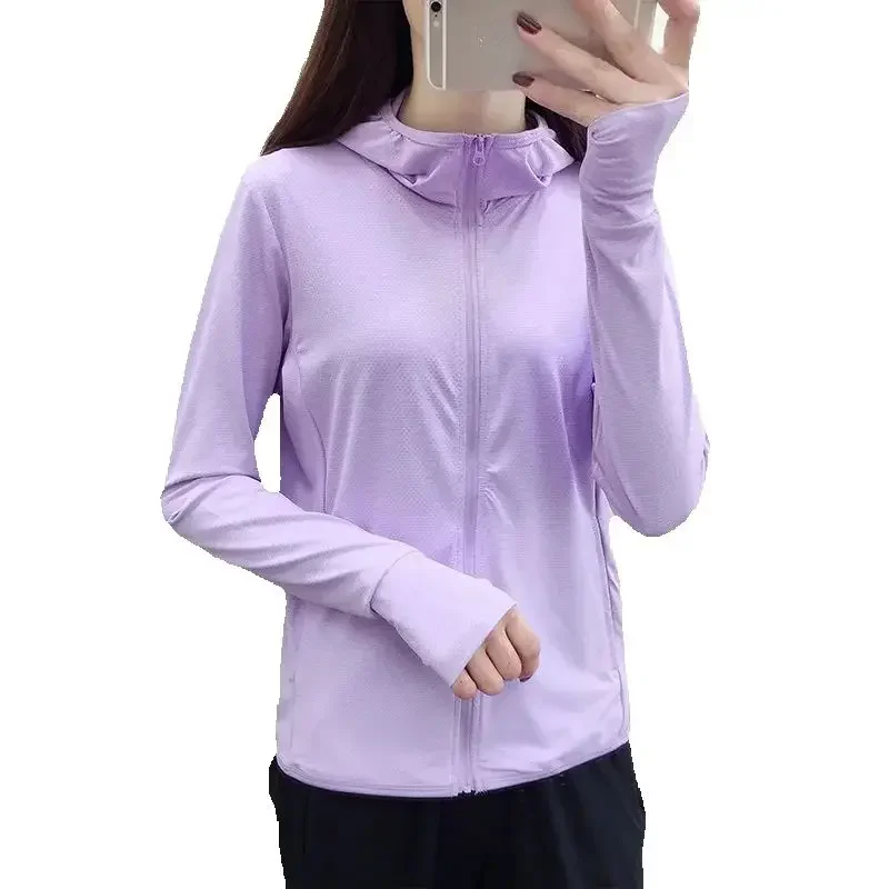 

2025 Summer New Sun Protection Clothes Women Zipper Thin Hooded Breathable Uv-Proof Coat Fashion Loose Outwear Female Tops T983