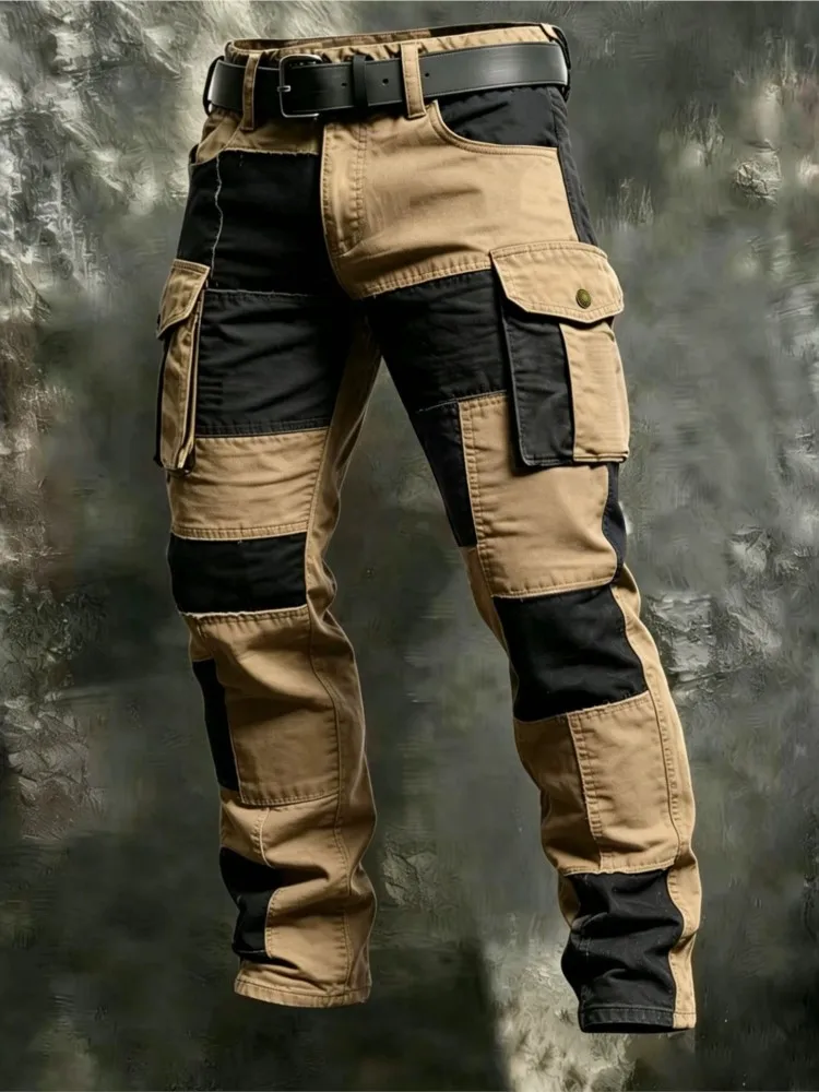 Pantalones Cargo de Algodón para Hombre, Color Caqui, Casuales, Tácticos, con Múltiples Bolsillos, Estilo Militar, Negros, Ligeros, para Trabajo