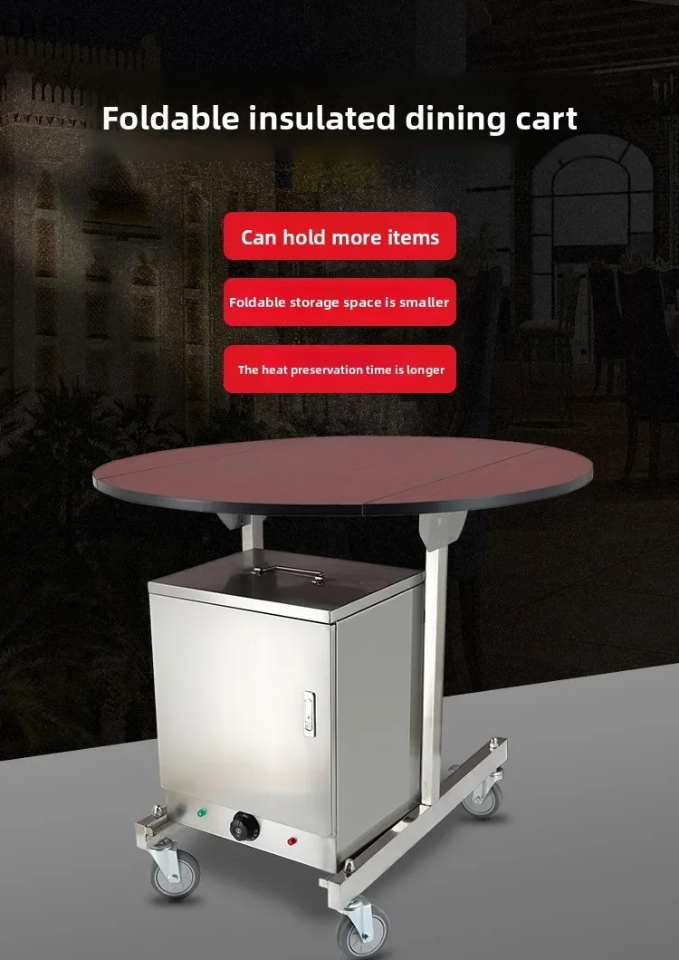 Banquet Insulated Food Cart Hotel Commercial Heating Insulated Box Foldable Food Delivery Cart