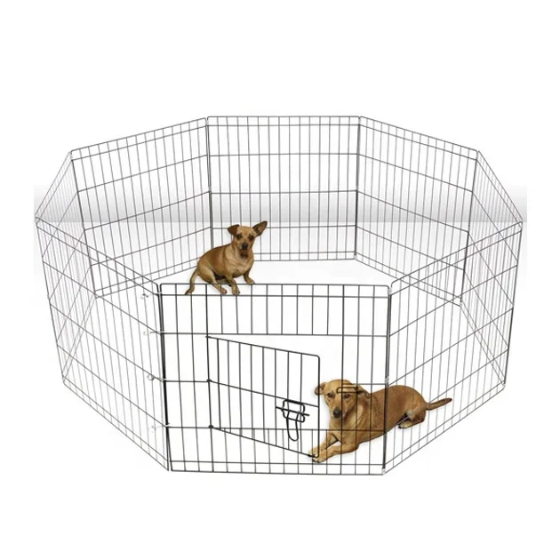 Puppy Pet Playpen Metal Portable Folding Animal Exercise Dog Fence Pen for Cat Rabbit Duck