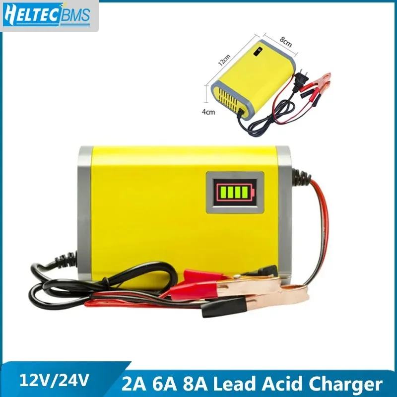 Chumbo Ácido Agm Gel Carregador de Bateria 8a Display Led 220v 110v Inteligente Automotivo Caminhão Motocicleta Carro Heltec12 v 24v