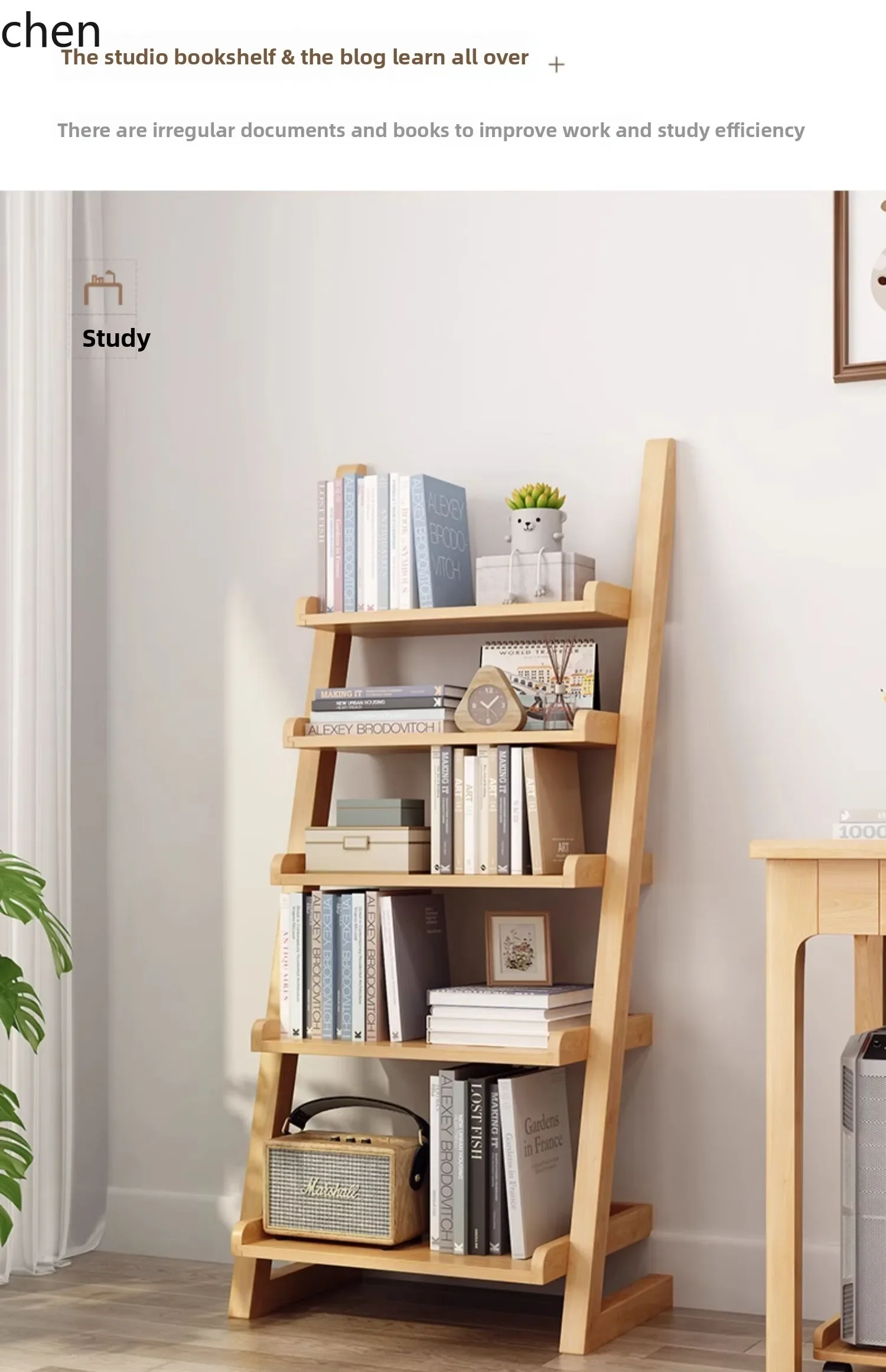 DSA  solid wood bookshelf simple bookcase living room home multi-layer floor storage rack shelf