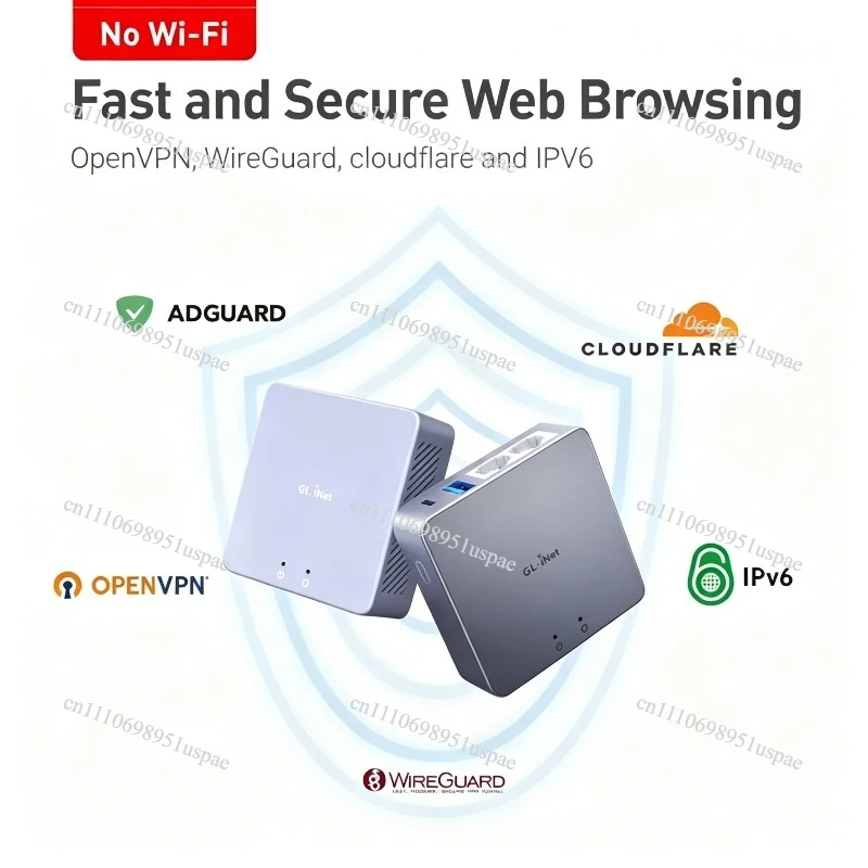 For Home Office and Remote Work, Internet Security, 2.5G WAN GL-iNET (Brume 2) GL-MT2500/MT2500A Mini VPN Security Gateway