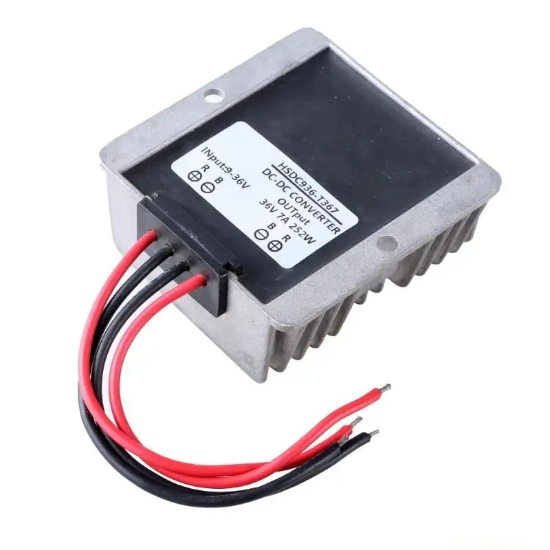 E56B 9V~36V to 36V7A Power Converter DC36V 7A Step Up Transform Aluminum Housing Quick Heat Dissipation Function