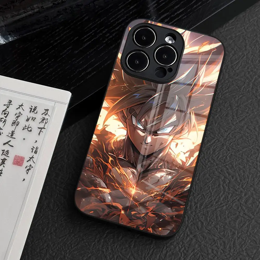 Anime D-Dragon Ball Son Goku Phone Case for iPhone 15 Pro Max 14 Plus 12 Mini 11 13 14 Pro Max Magsafe Wireless Charge Glass Cov image 4