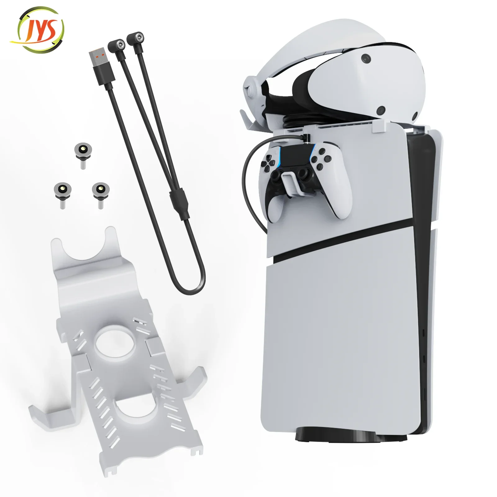 For PS5 slim host top VR storage bracket for VR2 handle rack with 1to2 magnetic suction charging wired