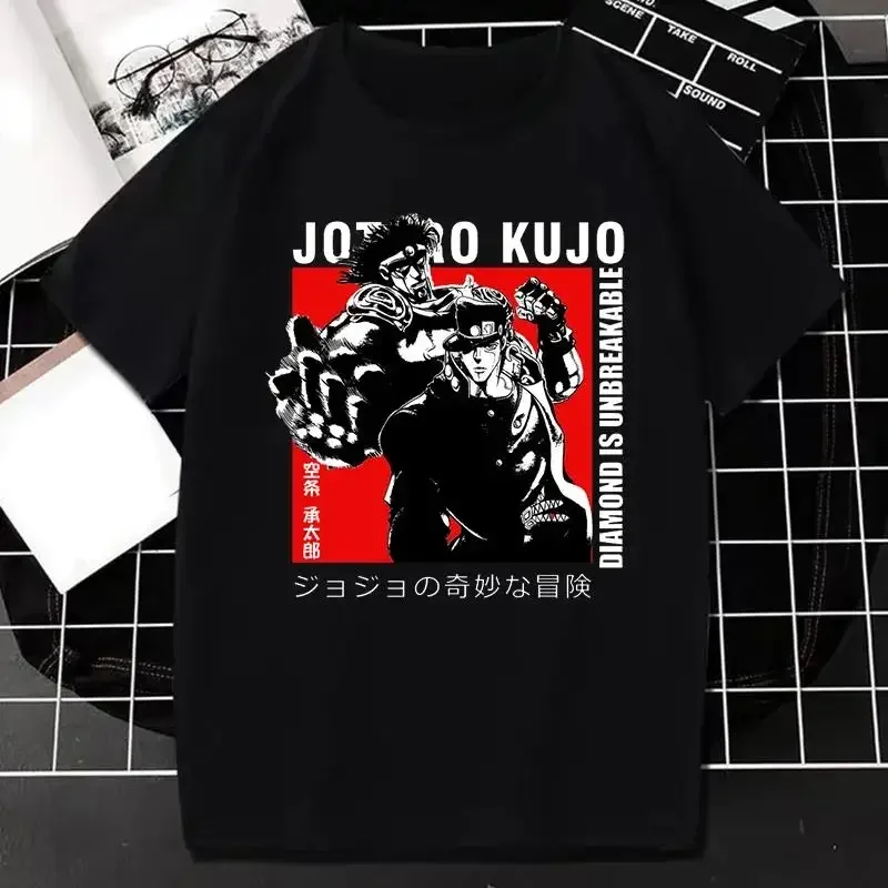 Japanese Anime JOJO Bizarre Adventure Graphic Print T Shirt Men Women Fashion Streetwear Short Sleeve Plus Size T Shirt Unisex