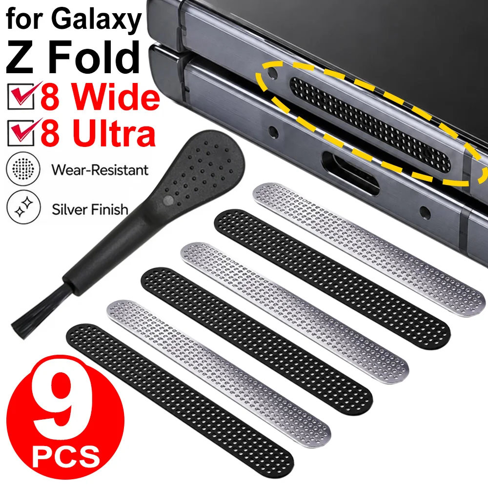 1-9Pcs Dust Filters for Samsung Galaxy Z Fold 8 Wide Mobile Phone Dust Plug Port Cleaning Kit Tools for Samsung Z Fold 8 Ultra