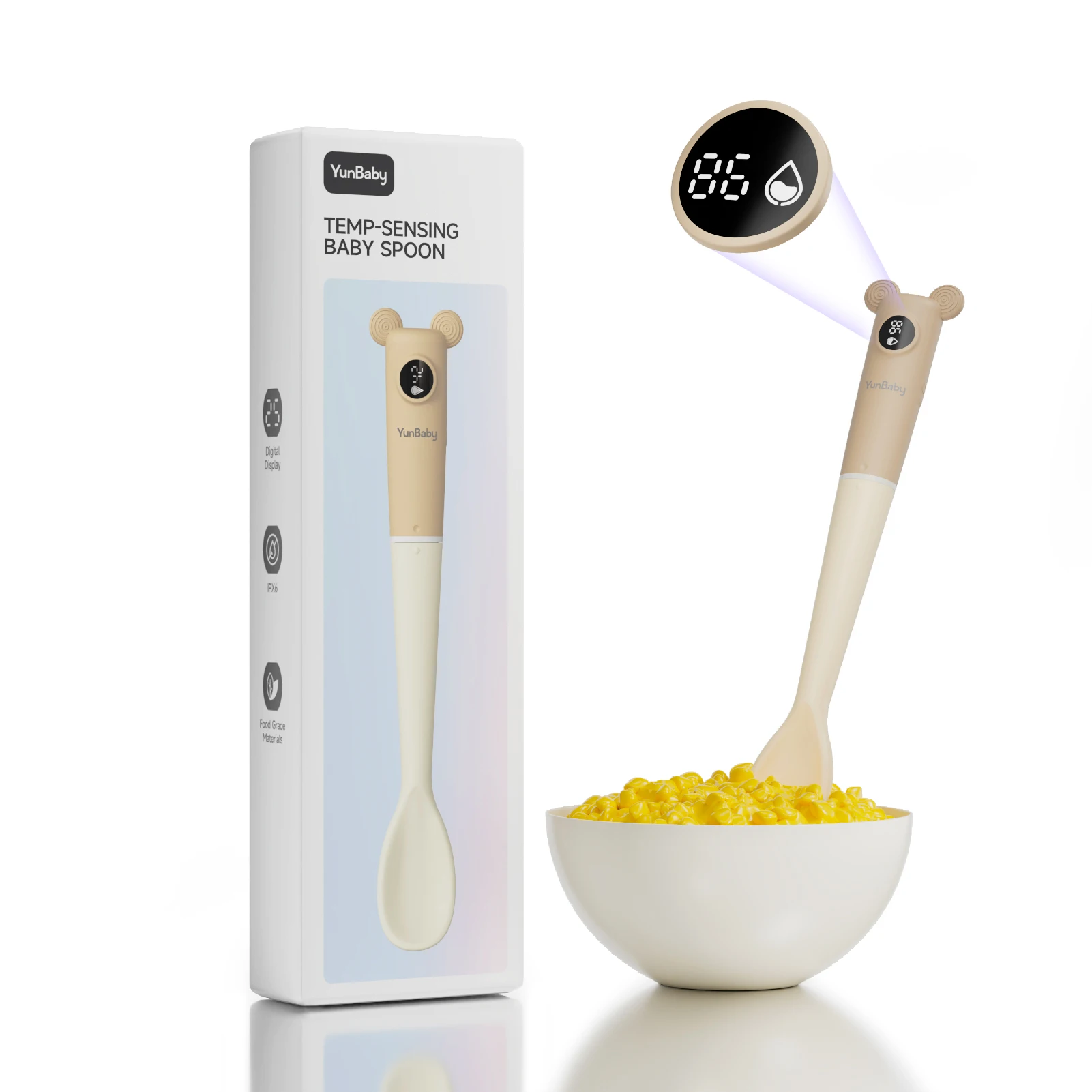 

YunBaby Pro Smart Baby Food Thermometer Spoon - Instant-Read OLED Spoon for Infant Feeding, Perfect for Puree & Milk