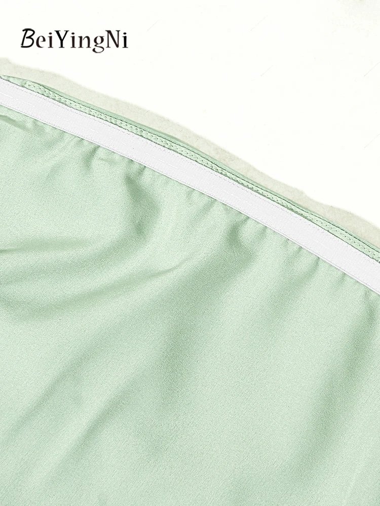 Beiyingni امرأة حمالة فستان طويل للحفلات المسائية Ruched الساتان أنيقة ضئيلة أسود أخضر ماكسي فساتين مثير الراقية فستان فاخر #6