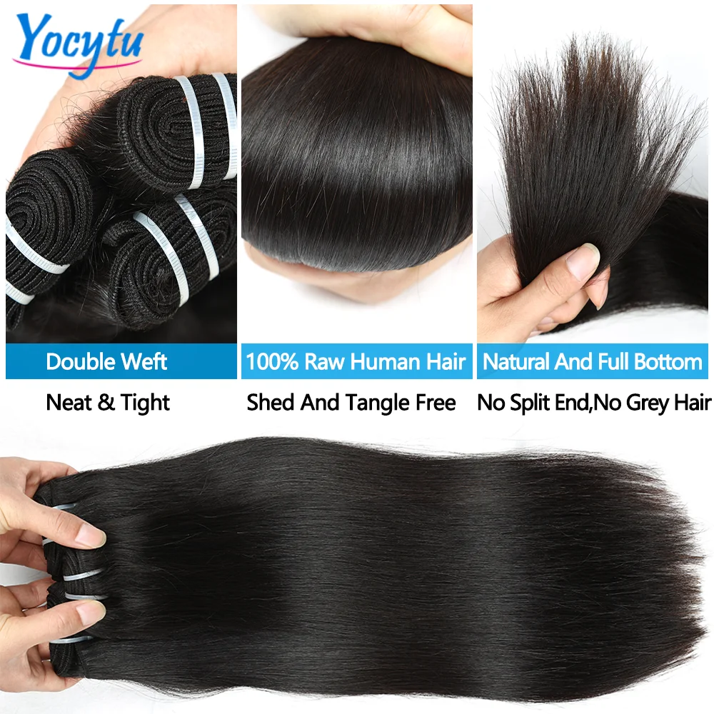 YOCYTU Doppelt Gezogen Gerade Menschliches Haar Bundles 20 Zoll Vietnamesisches Menschenhaar 15A Top Qualität Gerade Bundles 100 % Echthaar – Detail 3