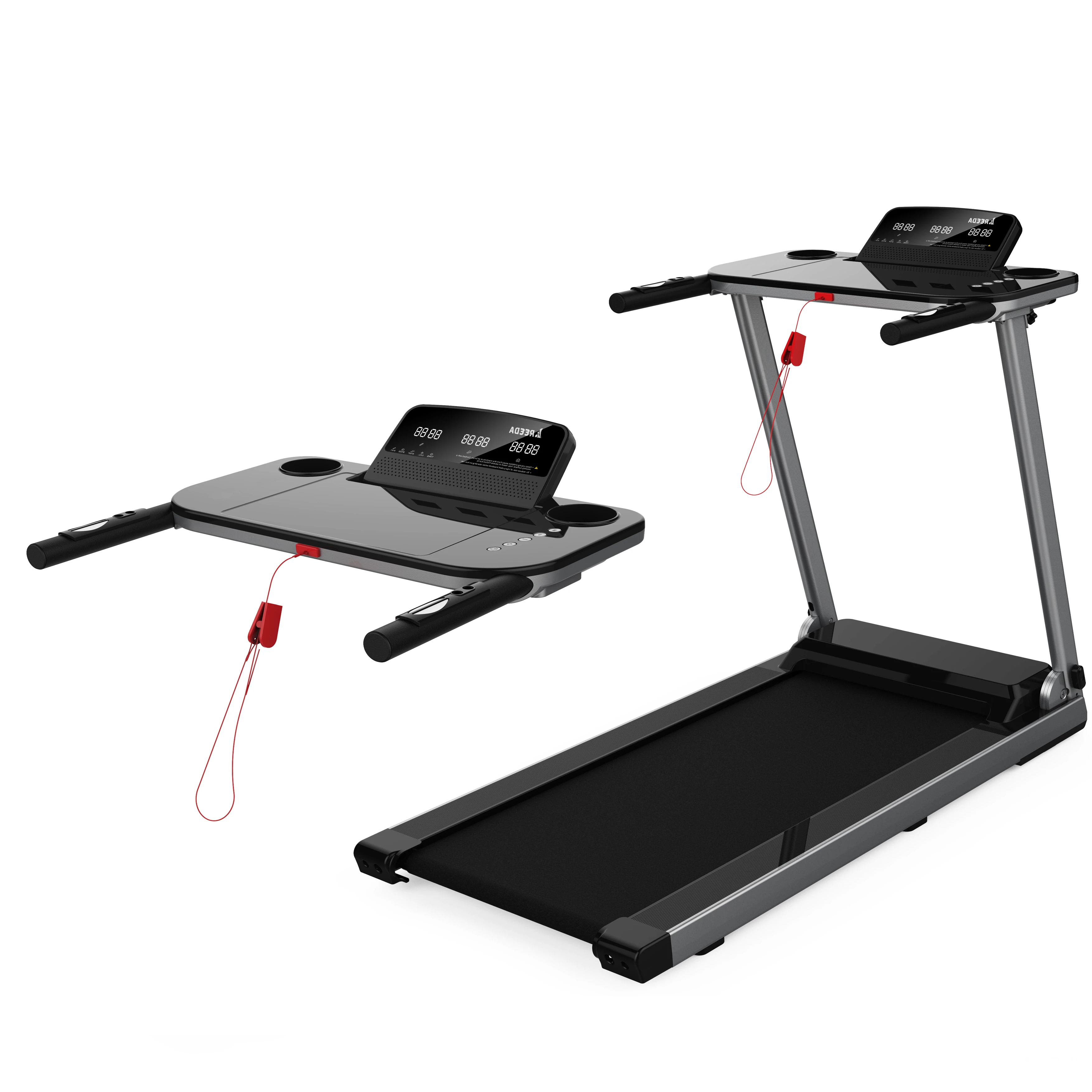 

STLF New Trend Sports Equipment Folding Fitness Machine Running Walking Treadmills With Pad Holder Treadmill With Heart Rate Tes