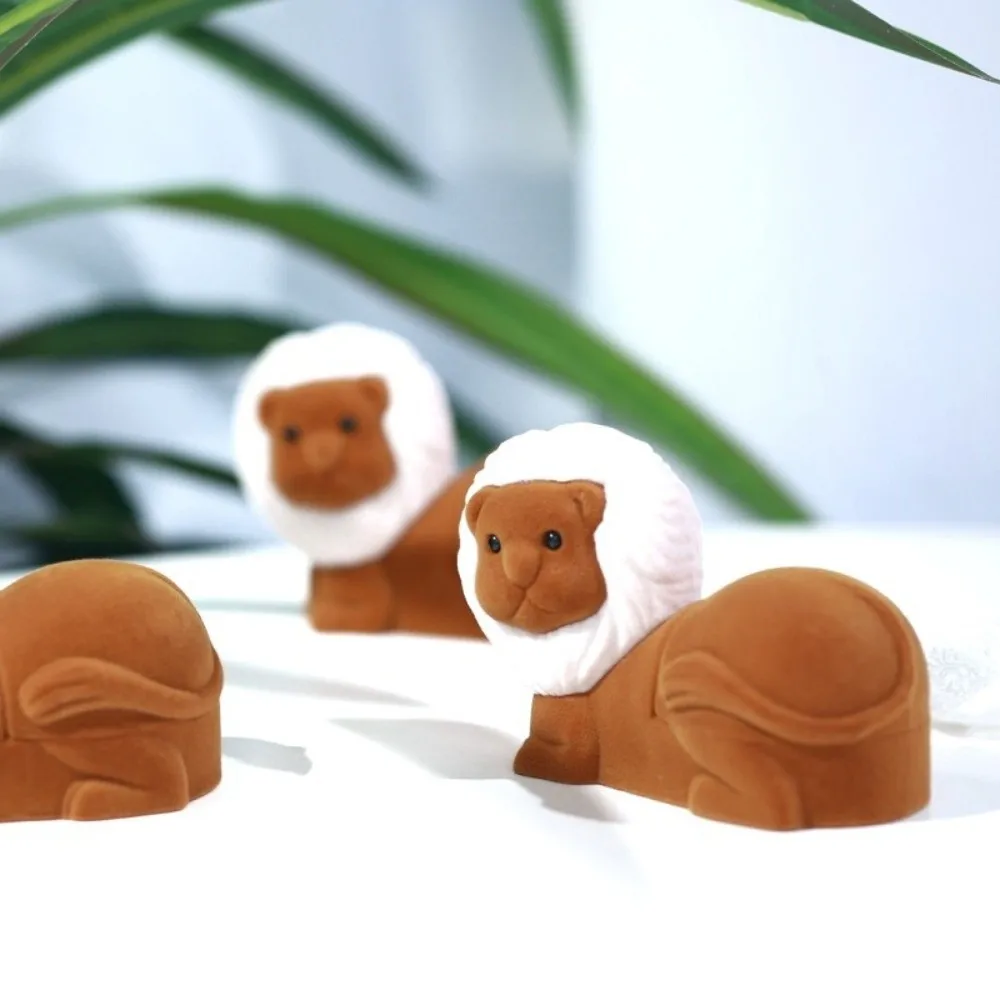 

Хранение льва, флокированная шкатулка для драгоценностей в виде крокодила, многофункциональная шкатулка для колец для щенка, креативный органайзер для ожерелья с коалой, пары