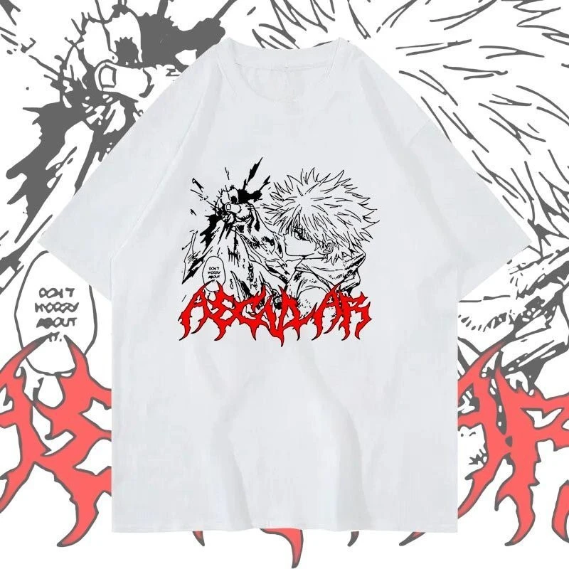 

Мужская и женская хлопковая футболка с короткими рукавами Hunter X Hunter с принтом японского аниме, летняя косплей, аниме-кукла