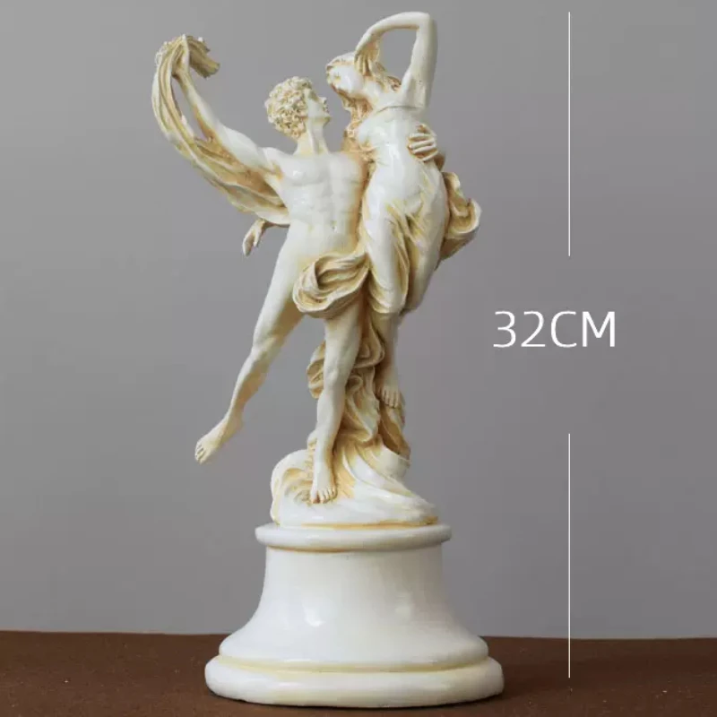 Greek Mythology Love God Statue Eros and Psyche Creative Resin Character Couple Sculpture Living Room Desktop Decor Ornament