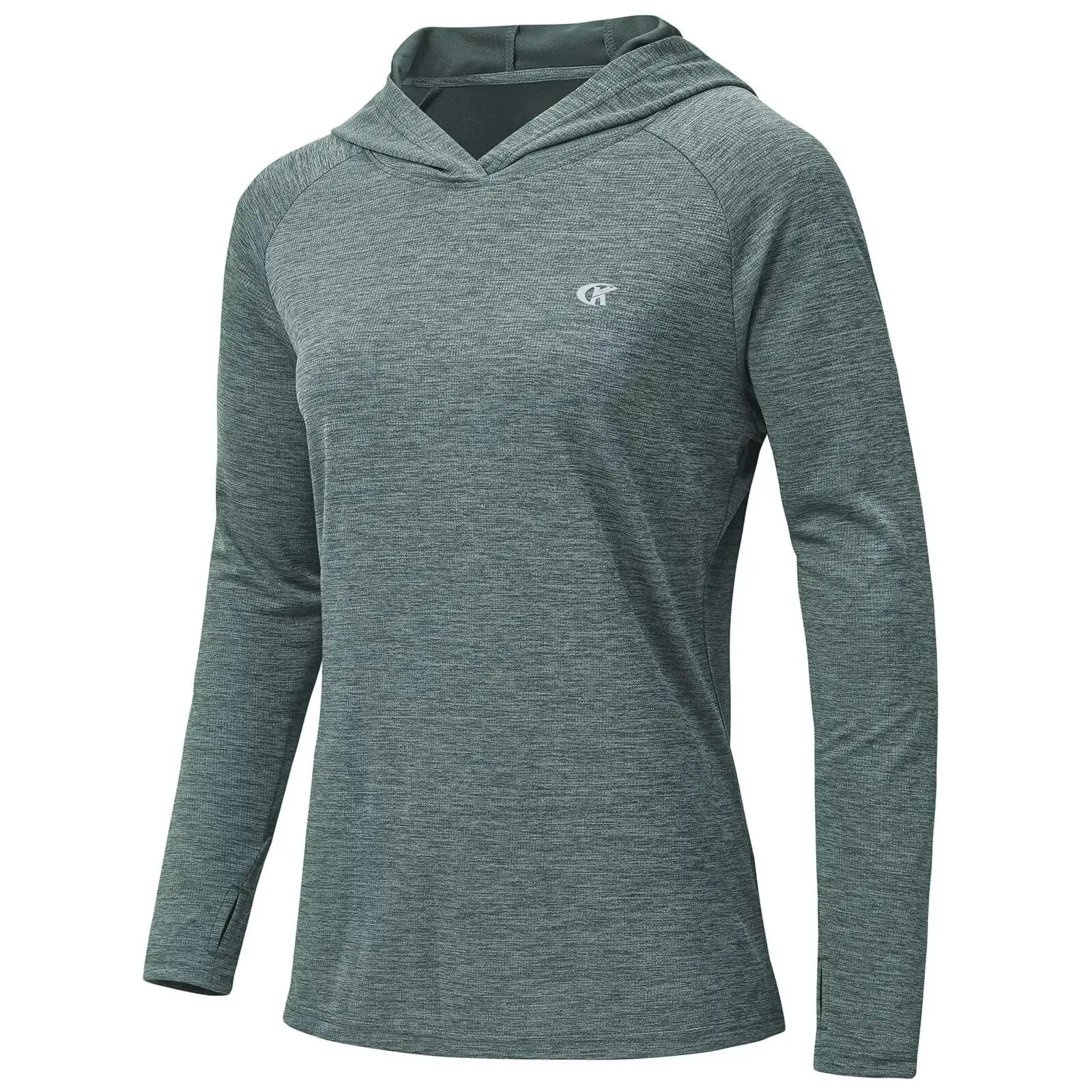 Women\'s UPF 50+ Long Sleeve Casual Hoodie Shirts, Rash Guard Solid Color Tops Lightweight Breathable Pullover Outdoor Sports