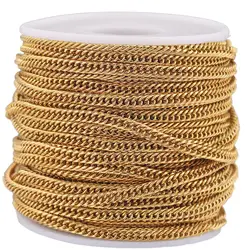 1 Meter Width 4mm Stainless Steel Plated Gold Chain NK  Waist Chain for Women Bracelet  Jewlery Making Supplies Wholesale Items