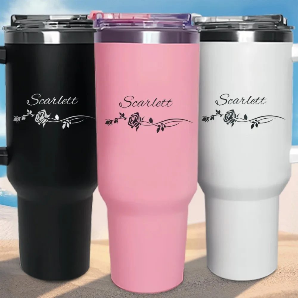 

Custom Name 40oz Stainless Steel Tumbler, Travel Coffee Cup Gifts for Women Men Birthday Mother's Day Father's Day Graduation