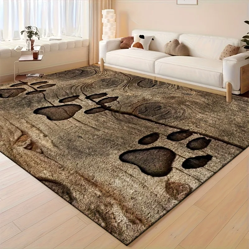 

Soft Area Rug, Animal Paw Print Pattern Carpet, Non-slip, Machine Washable, for Bedroom/living Room/office/indoor/game Room