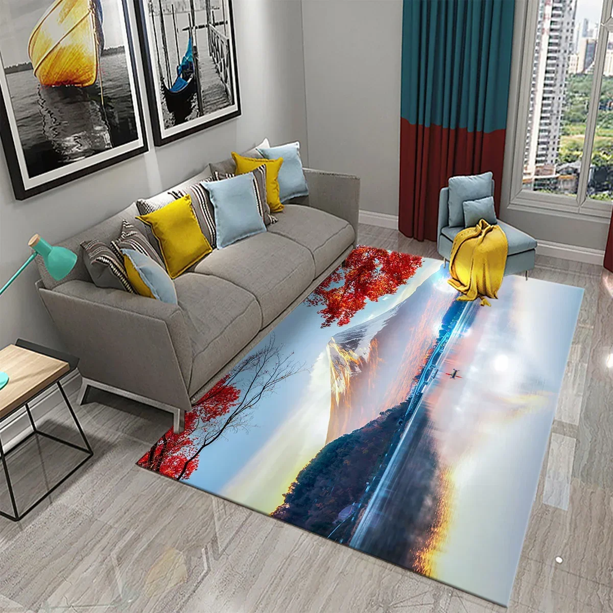 Japan Mount Fuji Carpet for Kitchen Living Room Bathroom Bedroom  Doormat Entrance Non-slip Mat Rug Corridor Home Decor Carpet