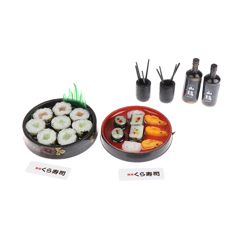 Maison de courses de riz de sushi japonais miniatures, décor de nourriture semblant