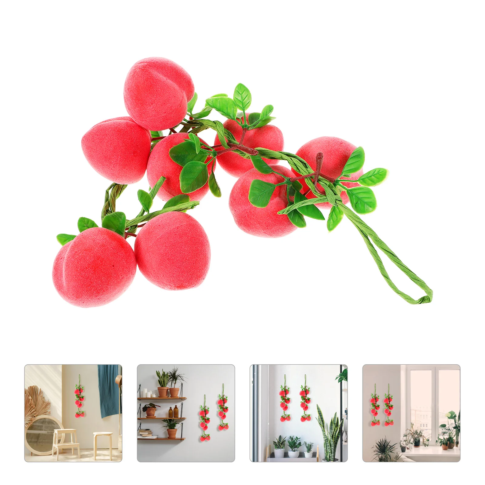 

Peach Hanging Skewers Peaches Artificial Decorative Fruit Pink Fake Decorations