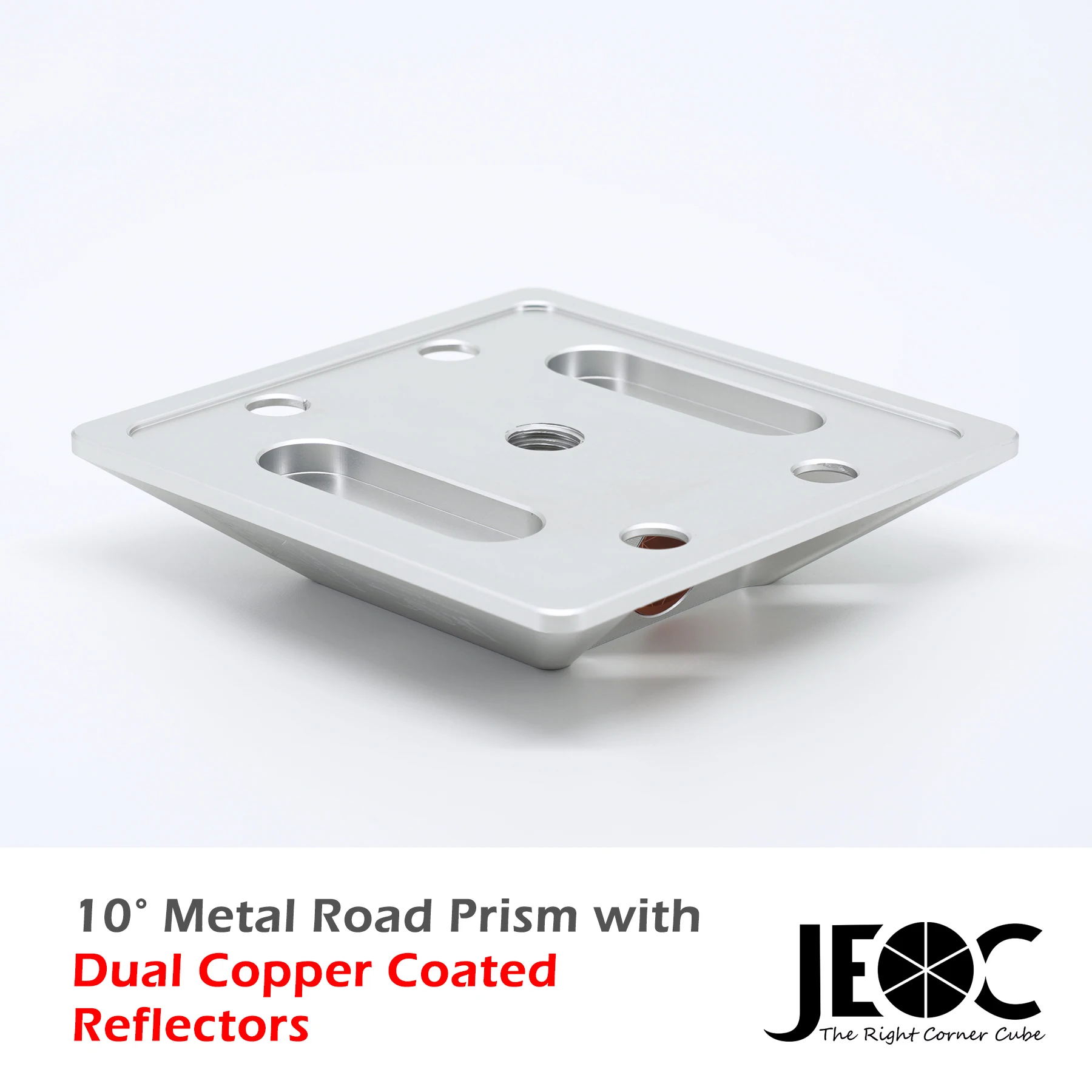 JEOC 10° Road Monitoring Prism, Cat Eye Prism with With Dual Cooper Coated Reflector,Expansion Screw or Embedded Rod Topography