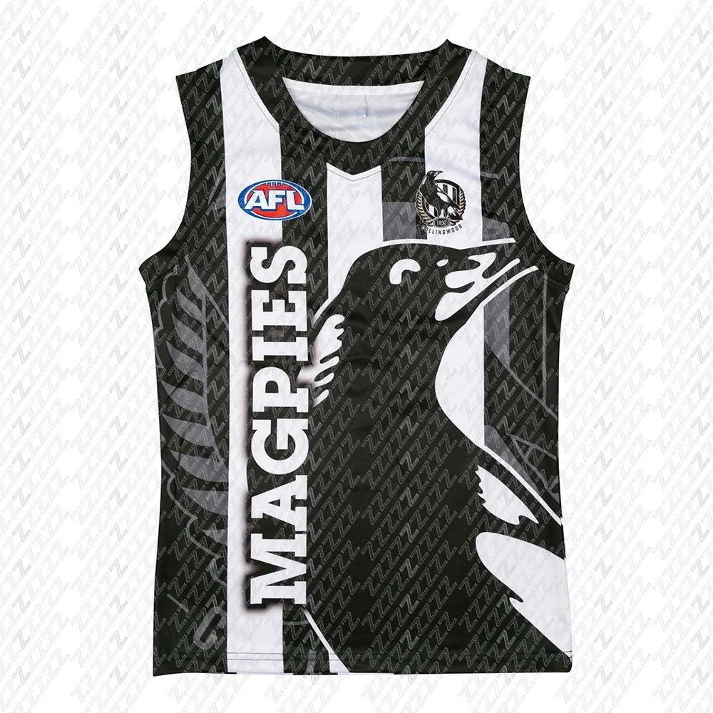 New Australian Style Rugby Jerseys, Collingwood Youth Team Training Jerseys, Youth Training Sportswear, Sports Vests