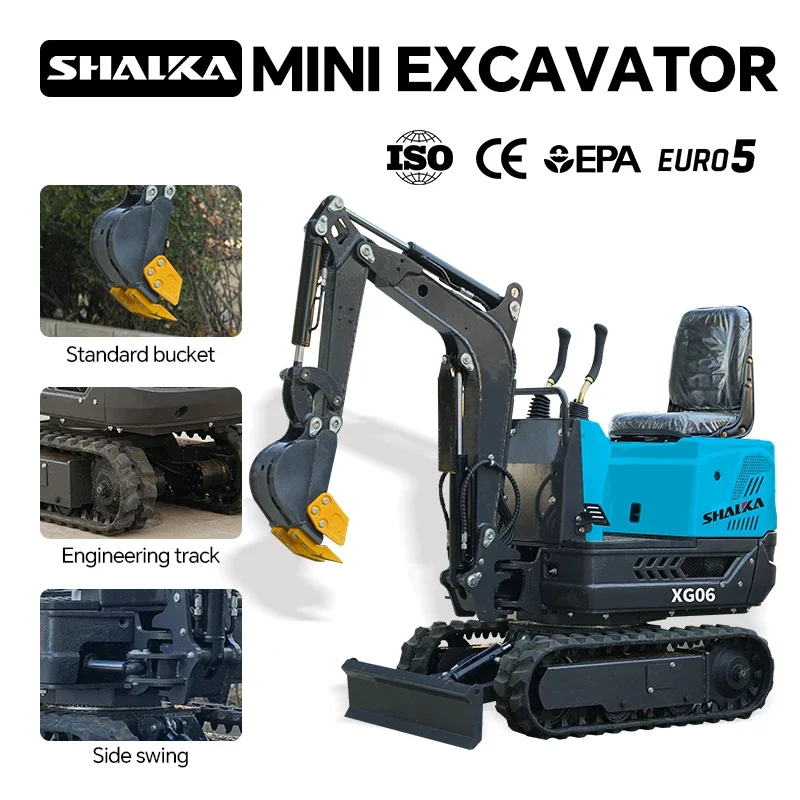 Prodotto personalizzato 0.8T Mini escavatore idraulico cingolato Mini escavatore cingolato agricolo Mini escavatore diesel