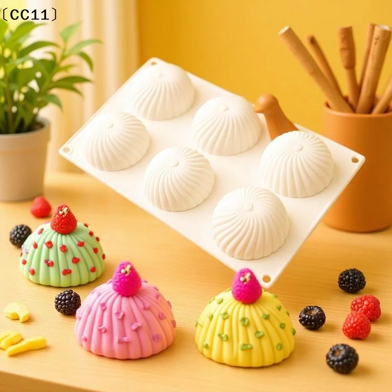 6 Cavity Semi Round Silicone Mousse Chocolate Mold Half Ball Cake Tray Silicon Dome Baking Moulds Pudding Candy Jelly Tool〔CC11〕