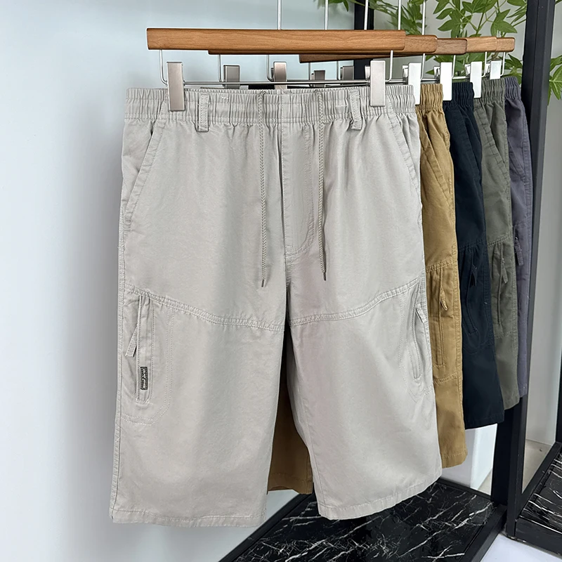 Men's Cargo Shorts New Summer Breathable 100% Cotton 7-Point Pants Sports Casual Minimalist Style Loose Comfortable Daily Shorts